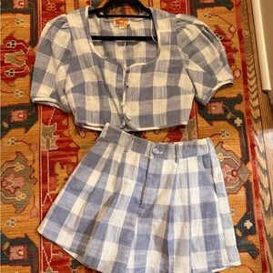 Blue and White Plaid Dress